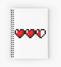 Half-Heart Video Game Hearts Spiral Notebook