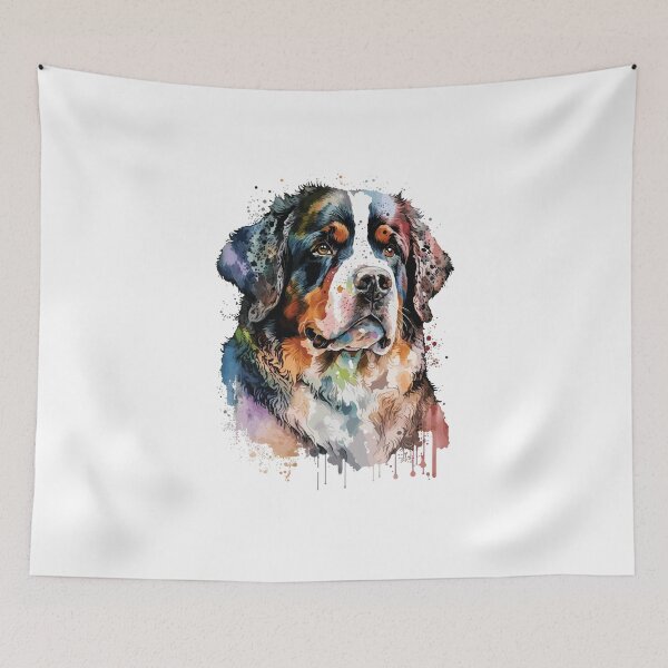 Artikelvorschau, Berner Sennenhund-Aquarellporträt entworfen und verkauft von Gerald Waters.
