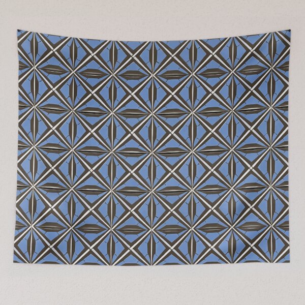 Item preview, Retro Tile Pattern blue and black with cold white designed and sold by RetroTile.