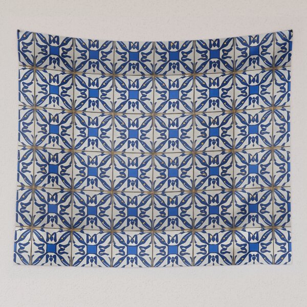 Item preview, Retro Tile Pattern blue shades with cold white designed and sold by RetroTile.