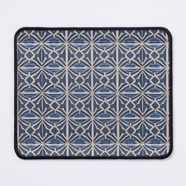 Item preview, Retro Tile Pattern blue shades with light silver designed and sold by RetroTile.