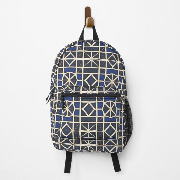 Item preview, Retro Tile Pattern dark blue shades with beige designed and sold by RetroTile.