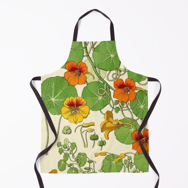 Item preview, French botanical flower plate - Maurice Verneuil - capucine designed and sold by Gardenlibrary.