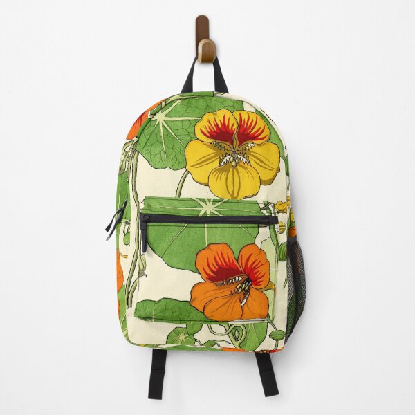 Item preview, French botanical flower plate - Maurice Verneuil - capucine designed and sold by Gardenlibrary.