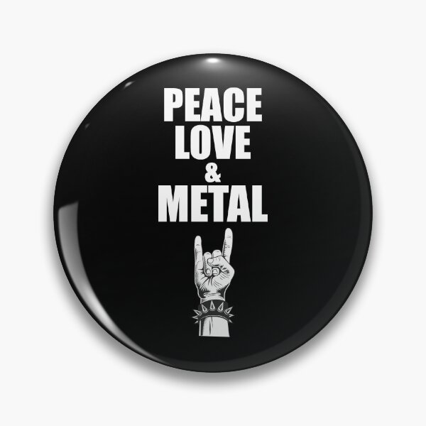 Item preview, "Peace, Love & Metal" Typography Design White designed and sold by CataRedBubble.