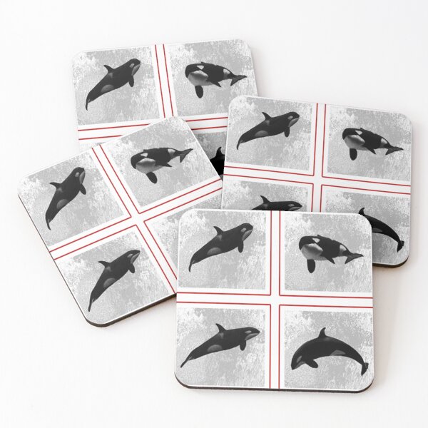 Item preview, four black white dolphins in four oceans designed and sold by GenoKrei60.