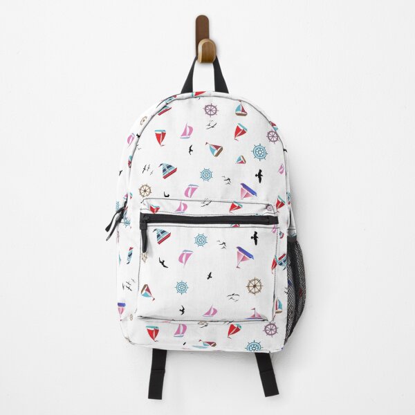 Item preview, Playful Sailboat, Gulls and Steerage Wheels Pattern designed and sold by Printriff.