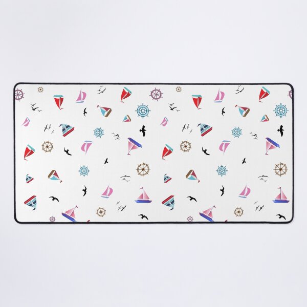 Item preview, Playful Sailboat, Gulls and Steerage Wheels Pattern designed and sold by Printriff.