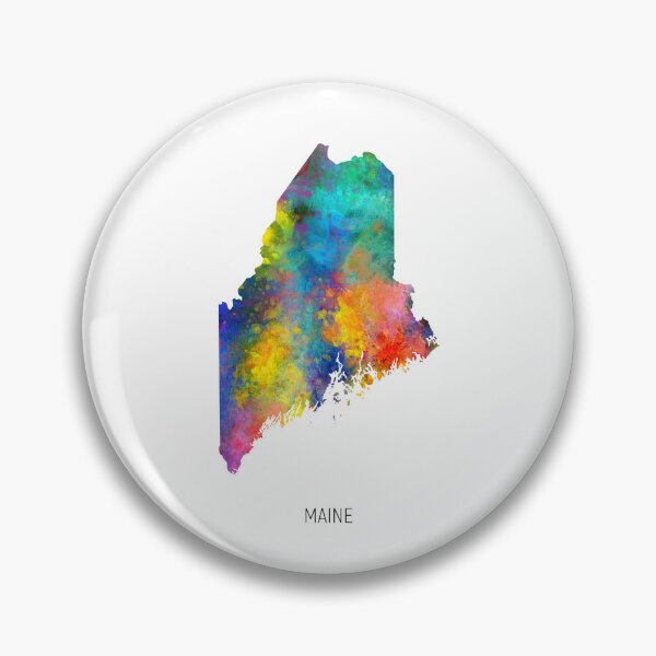 Artikelvorschau, Maine Watercolor Map entworfen und verkauft von ArtPrints.