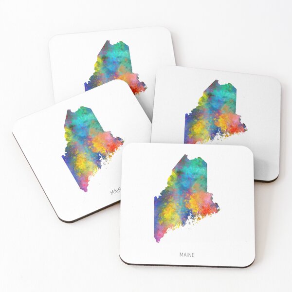 Item preview, Maine Watercolor Map designed and sold by ArtPrints.