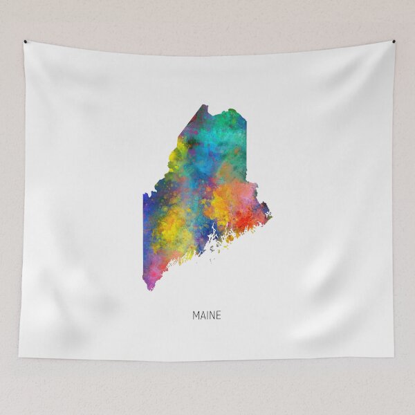 Item preview, Maine Watercolor Map designed and sold by ArtPrints.