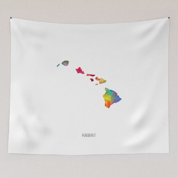 Item preview, Hawaii Watercolor Map designed and sold by ArtPrints.