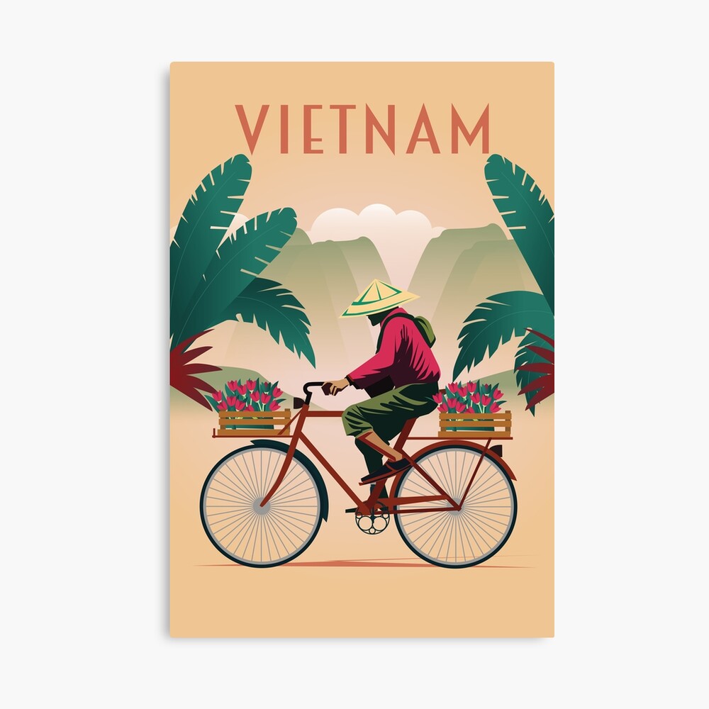 Vietnam travel poster saigon Ho Chi Minh City