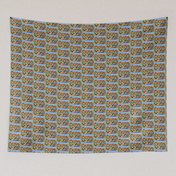 Item preview, Latino colorful village painting Village 51 designed and sold by PatriciaReyes.