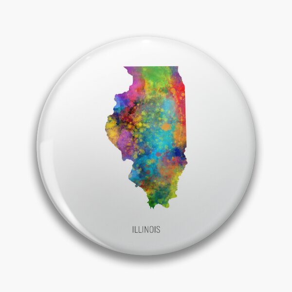 Item preview, Illinois Watercolor Map designed and sold by ArtPrints.