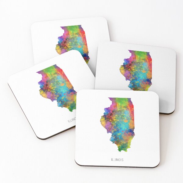 Item preview, Illinois Watercolor Map designed and sold by ArtPrints.
