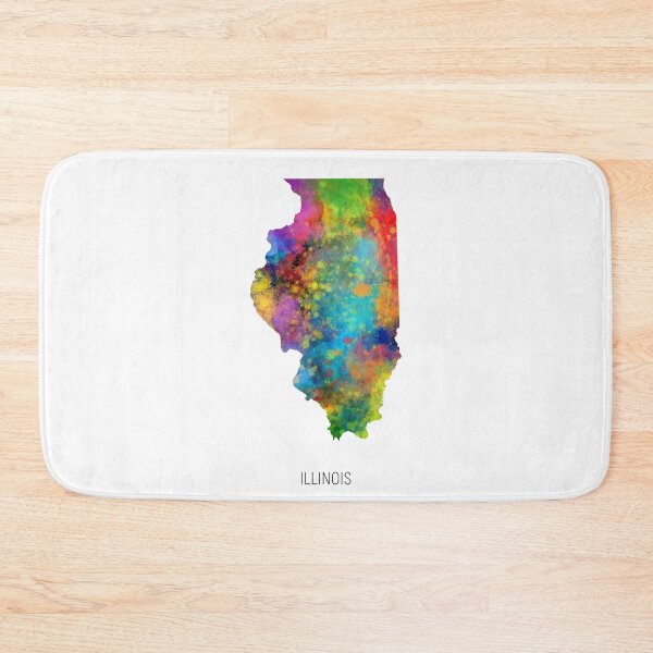 Item preview, Illinois Watercolor Map designed and sold by ArtPrints.