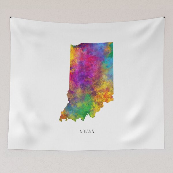 Item preview, Indiana Watercolor Map designed and sold by ArtPrints.