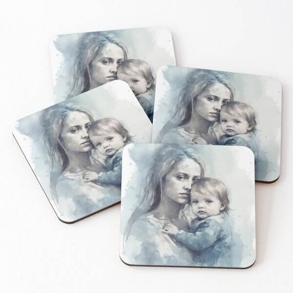 Item preview, Tender Motherhood Blue Embrace designed and sold by Paintings By Simon .