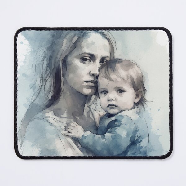 Item preview, Tender Motherhood Blue Embrace designed and sold by Paintings By Simon .