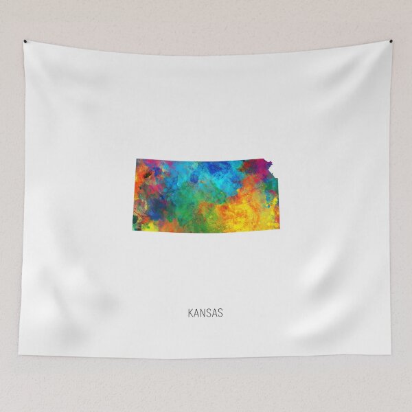 Item preview, Kansas Watercolor Map designed and sold by ArtPrints.