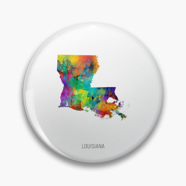Artikelvorschau, Louisiana Watercolor Map entworfen und verkauft von ArtPrints.
