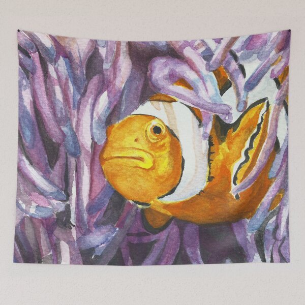 Item preview, Clownfish watercolor painting designed and sold by cupofju.