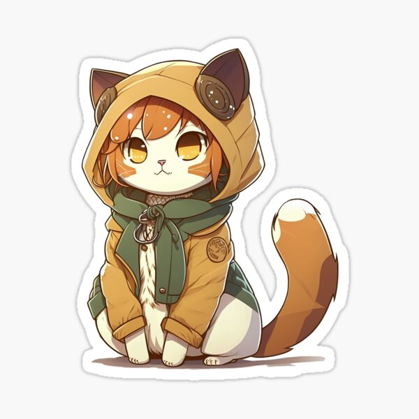 A cute anime cat drawing inactive ice feather  Illustrations ART street