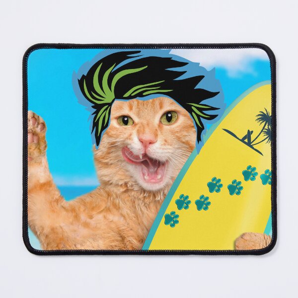 Item preview, Funny cat surfing, cute kitty cat surfer dude designed and sold by haRexia.