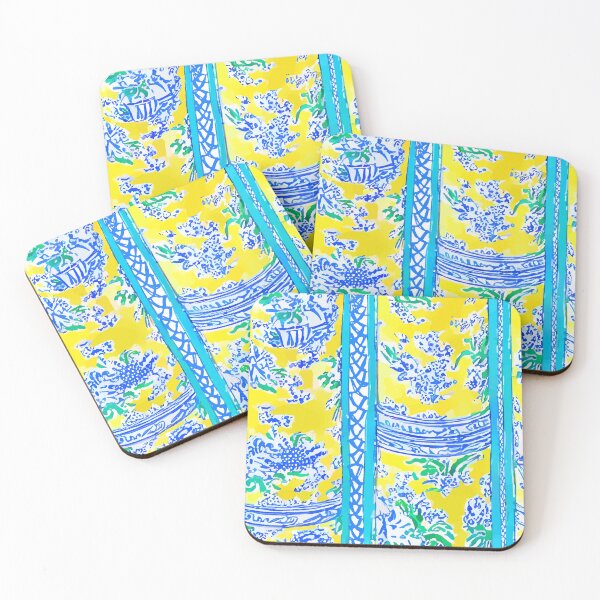 Item preview, Turquoise and yellow chinoiserie designed and sold by SophieClimaArt.