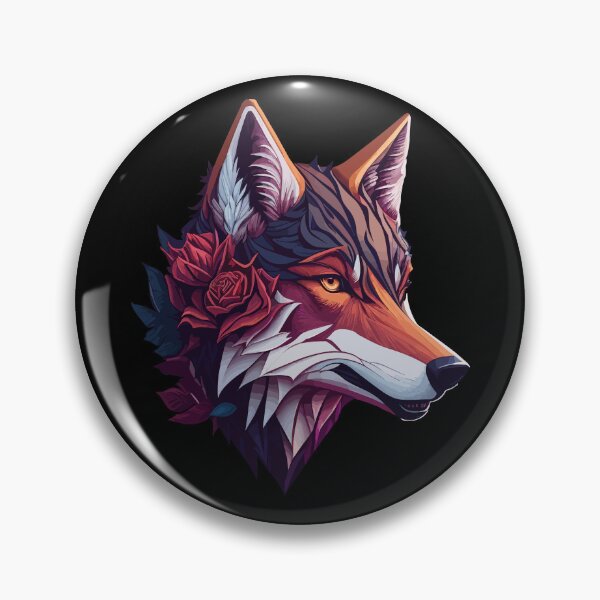Item preview, Colorful Wolf With Flowers designed and sold by RockBeeDesigns.