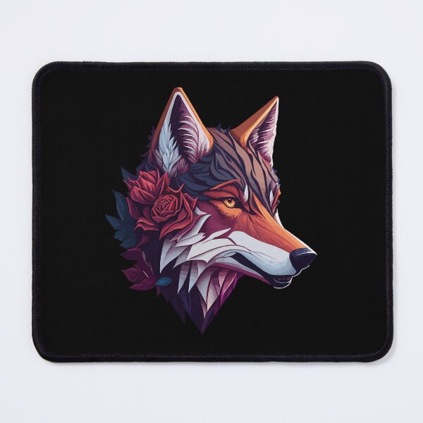 Item preview, Colorful Wolf With Flowers designed and sold by RockBeeDesigns.