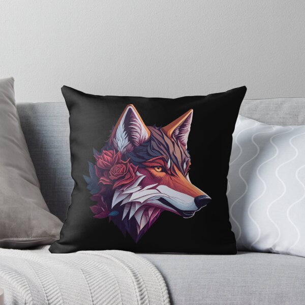 Item preview, Colorful Wolf With Flowers designed and sold by RockBeeDesigns.