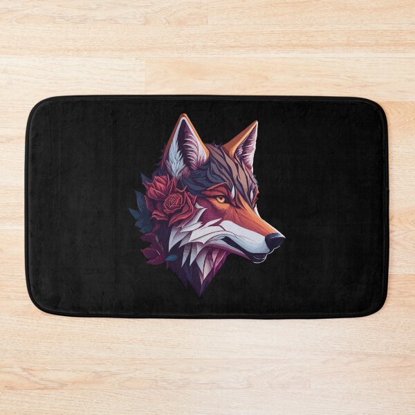 Item preview, Colorful Wolf With Flowers designed and sold by RockBeeDesigns.