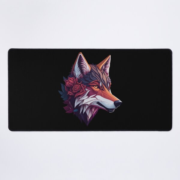 Item preview, Colorful Wolf With Flowers designed and sold by RockBeeDesigns.
