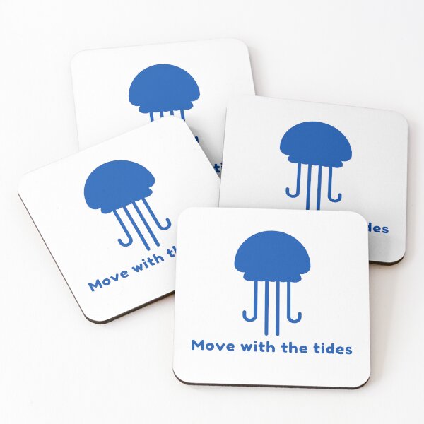 Item preview, jellyfish ocean move with the tides quote beach items designed and sold by CameltStudio.