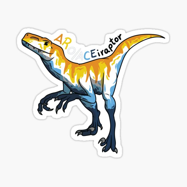 Artikel-Vorschau von Atrociraptor Aroace Aufkleber und Bekleidung – PaläoLGBT, designt und verkauft von Sarasfanarts.
