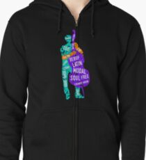 Bass Player With Jazz Genres Zipped Hoodie