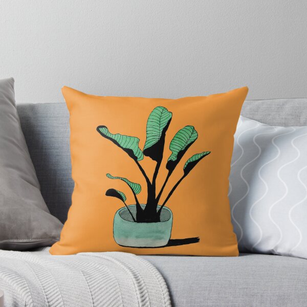 Item preview, Green plant sketch on an orange background designed and sold by pfc-art.