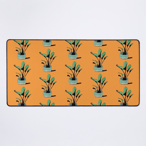 Item preview, Green plant sketch on an orange background designed and sold by pfc-art.