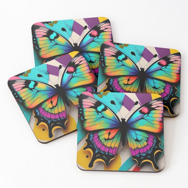 Item preview, Stunning Rainbow Butterlies Abstract Artwork Pretty Summer Colours designed and sold by Michael Voyler.
