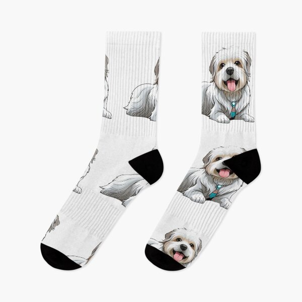 Aperçu de l'œuvre Beau chien chiot poilu blanc heureux créée et vendue par altohero.