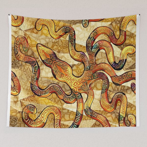 Item preview, octopus, meander, hellenism designed and sold by Maria Mihailova.