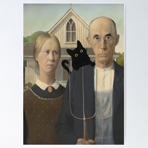 Item preview, American Gothic Cat designed and sold by outdoorway.