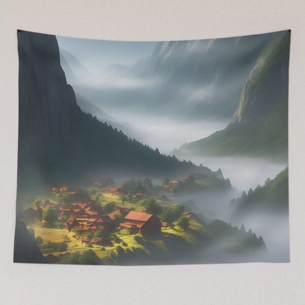 Item preview, Mystical Mountain Village designed and sold by kedardesign.