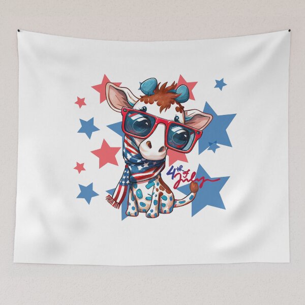 Item preview, 4th of July, Memorial Day, Giraffe USA designed and sold by kowal11.
