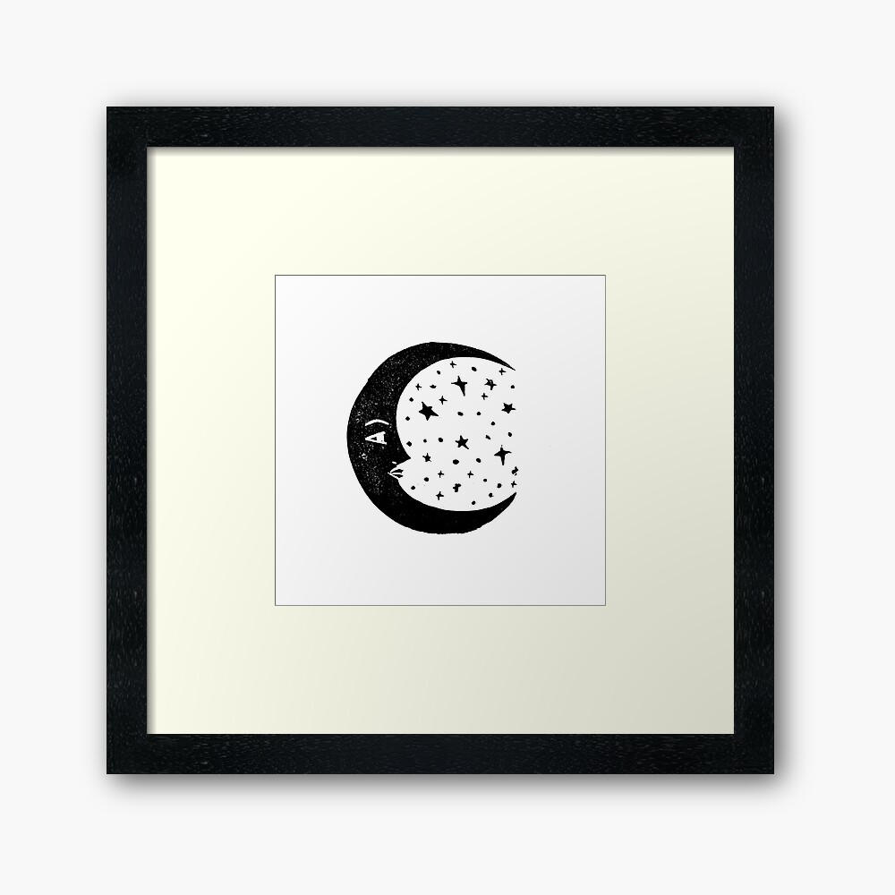 Crescent Moon - Linocut Art Print – Minna May Design