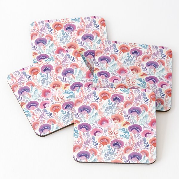 Item preview, Cozy abstract floral pink purple red designed and sold by janeferwong.