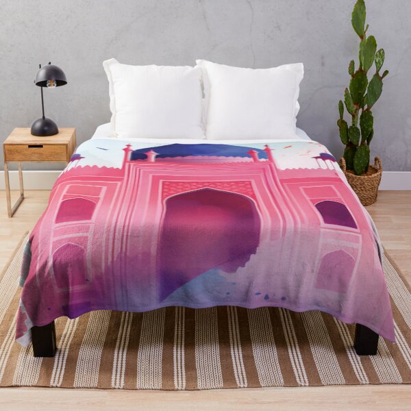 Item preview, Pink and Blue Ombre Palace - Watercolour designed and sold by sketchzen.