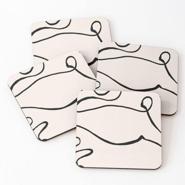 Item preview, Abstract Curvy Lines Beige Dark | Part of the Scandinavian Edit designed and sold by IvoryNordic.